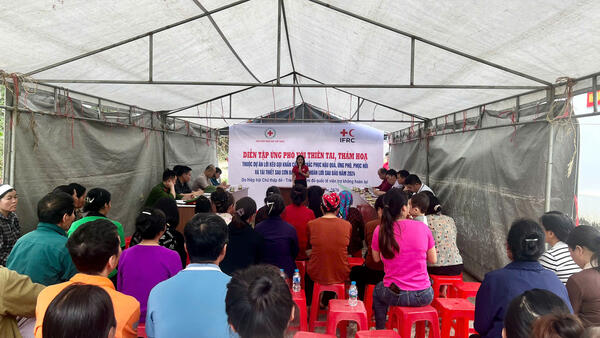 Xã Tri Lễ diễn tập ứng phó với thiên tai, thảm họa