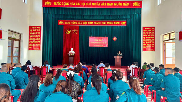 Xã Tri Lễ khai mạc huấn luyện dân quân năm 2026